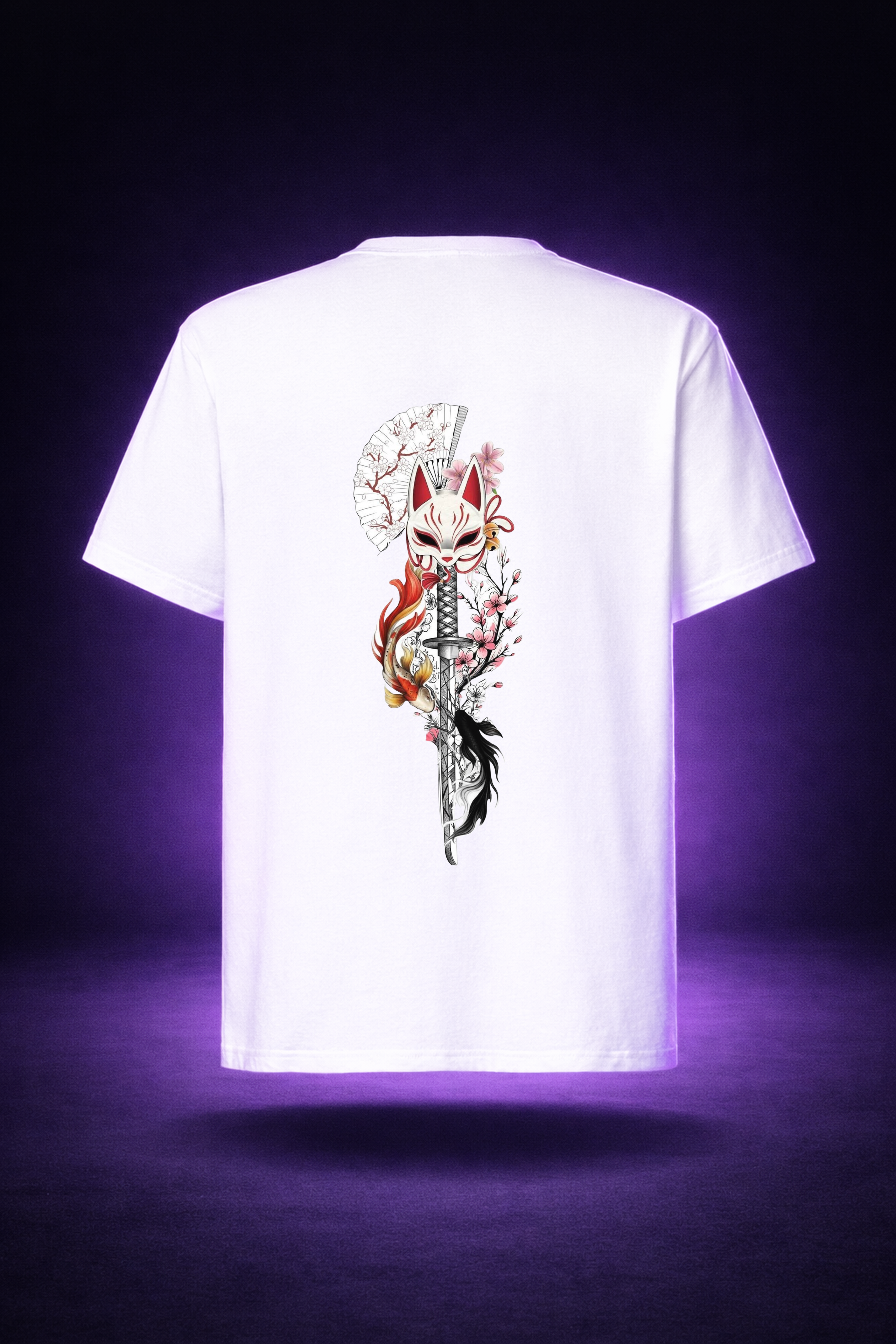 T-shirt Oversize Japan mask Kitsune - SHIKA™
